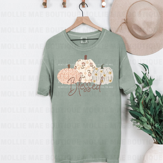 Blessed Pumpkins Graphic Tee – Comfort Colors Bay