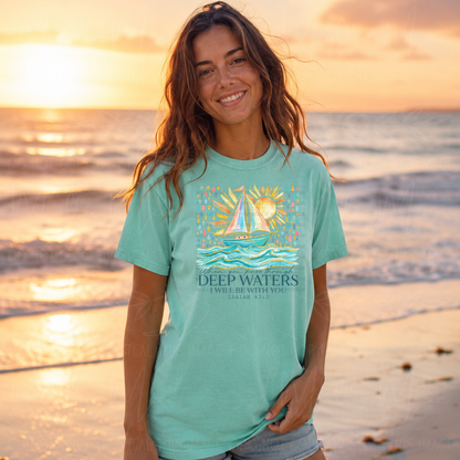 Deep Waters Christian Coastal Graphic Tee