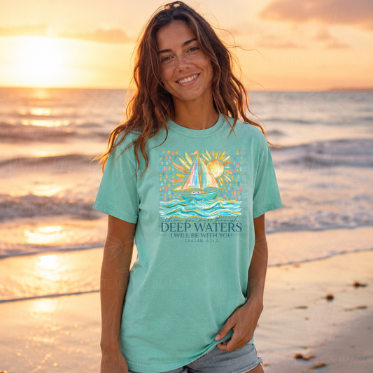 Deep Waters Christian Coastal Graphic Tee