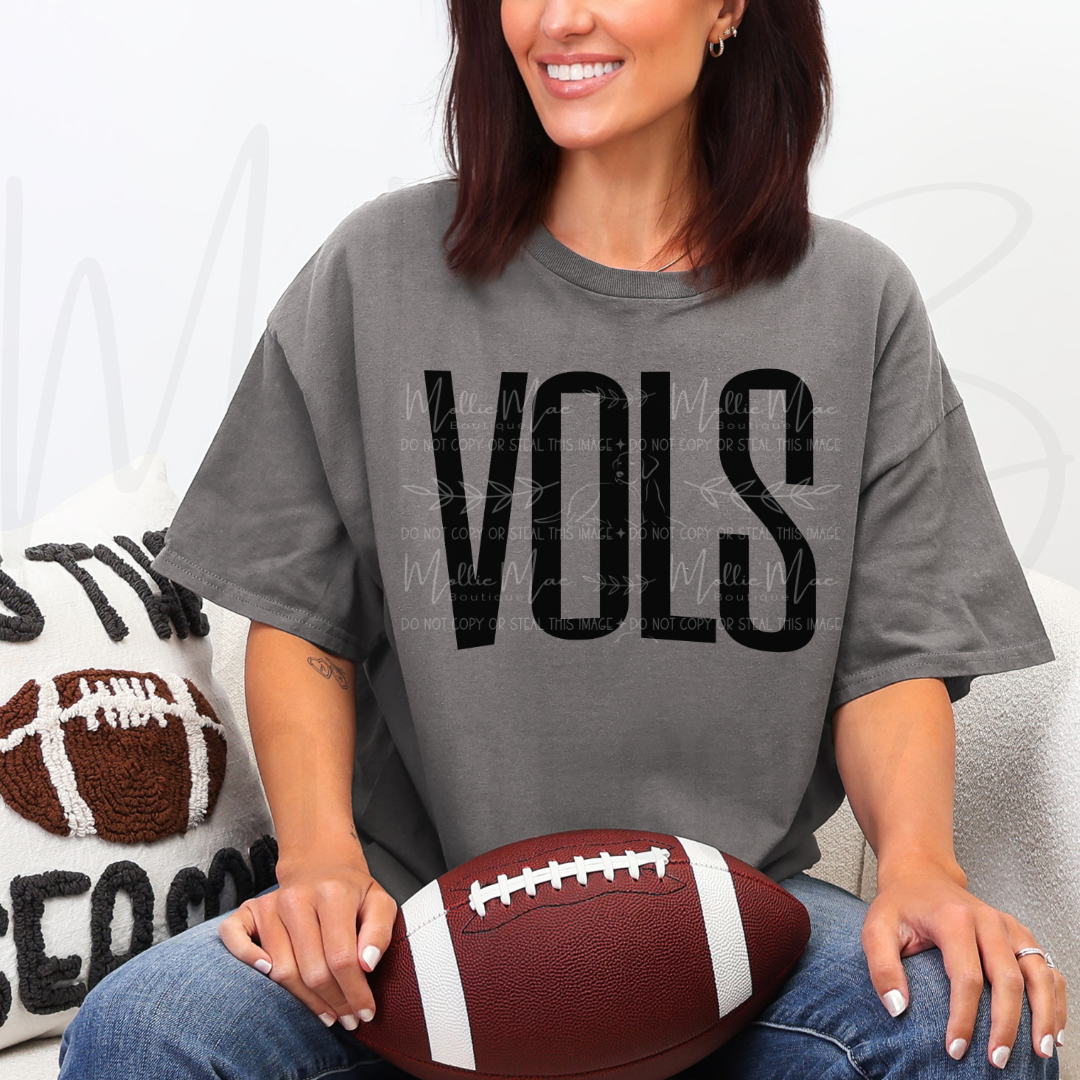 VOLS Oversized Graphic Tee – Charcoal or Tennessee Orange