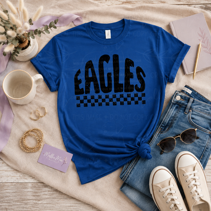 East Hickman Eagles Distressed Checkered Spirit T-Shirt