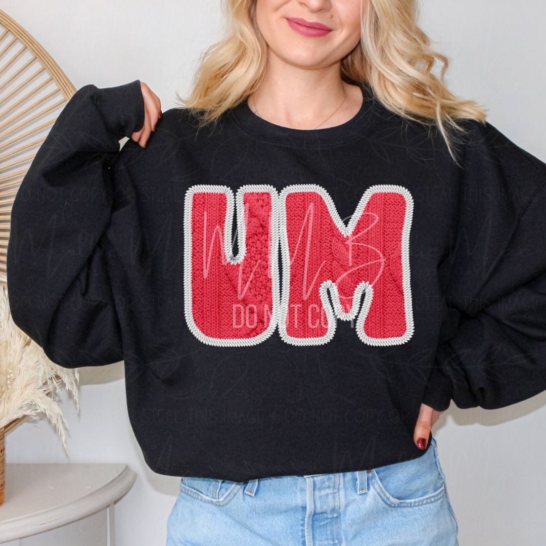 SEC College Faux Knit Graphic Sweatshirt or Tee