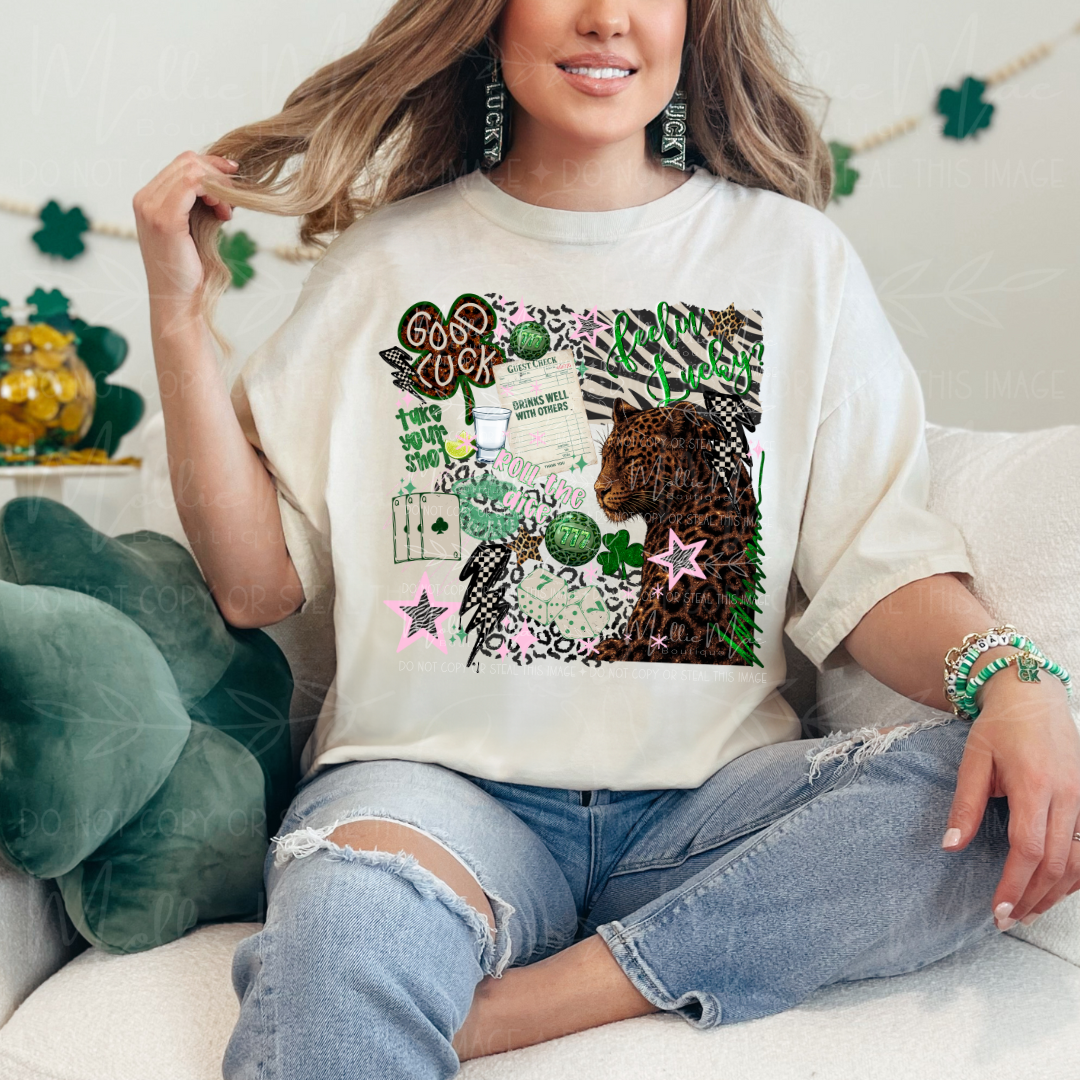 Feeling Lucky Collage Graphic Tee