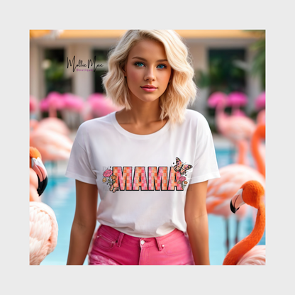 MAMA Checkered Butterfly Tshirt