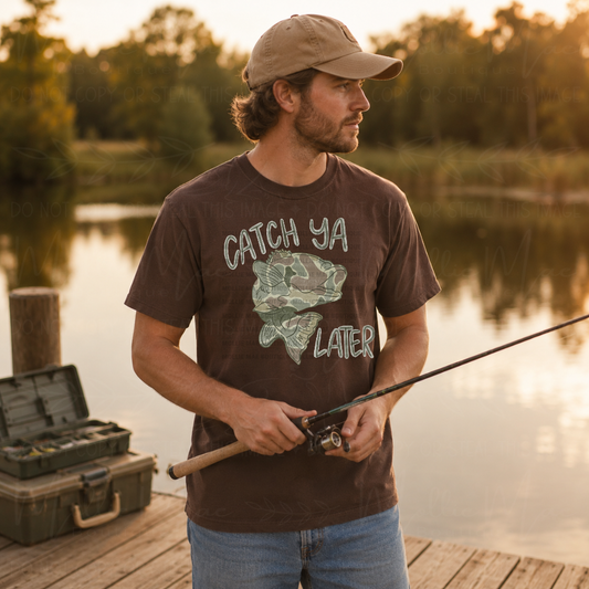 Catch Ya Later Fishing Graphic Tee