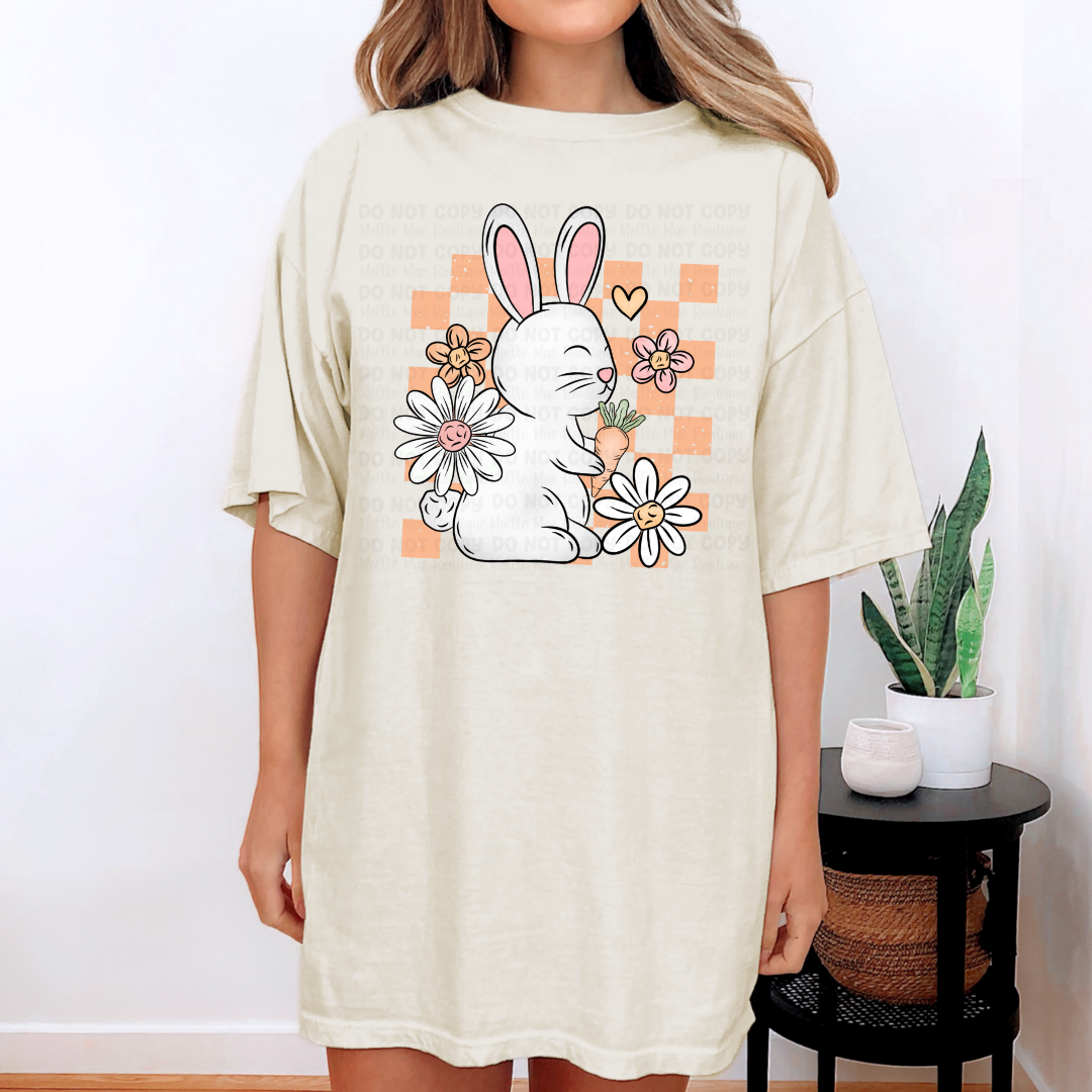 Bunny W/Checkered Background Tshirt