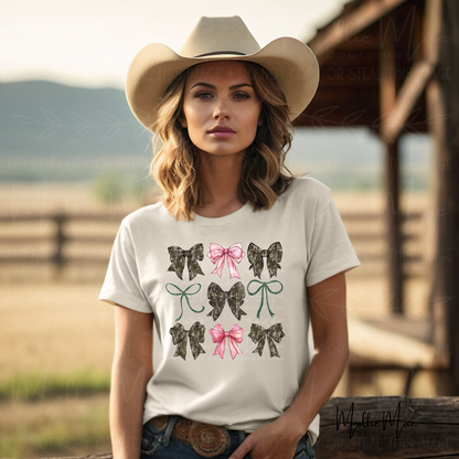 Camo and Pink Bows Tshirt