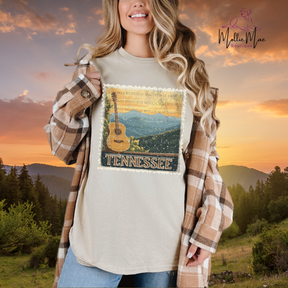 Tennessee Stamp with Guitar Tshirt