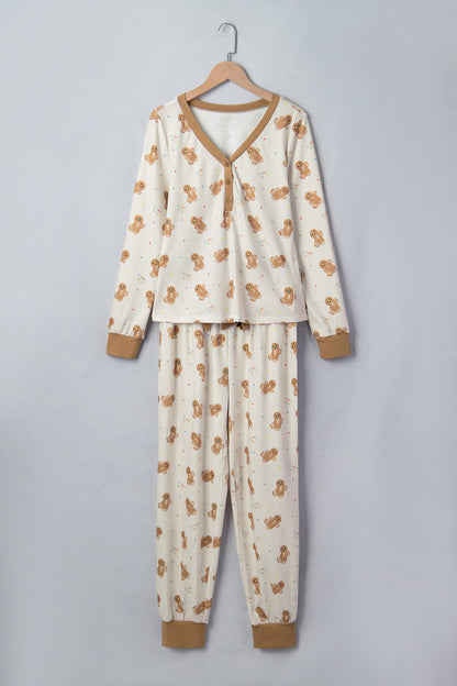 Christmas Gingerbread Top & Pants Pajama Set