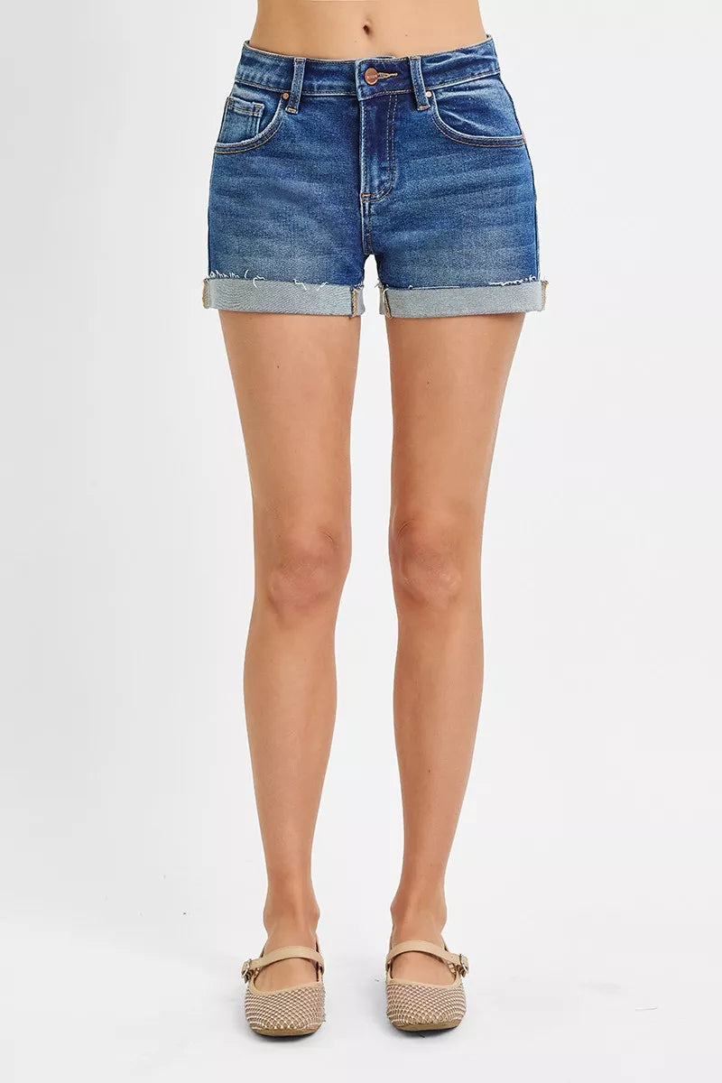 RISEN Low Rise Cuffed Shorts boutique apparel from Mollie Mae Boutique