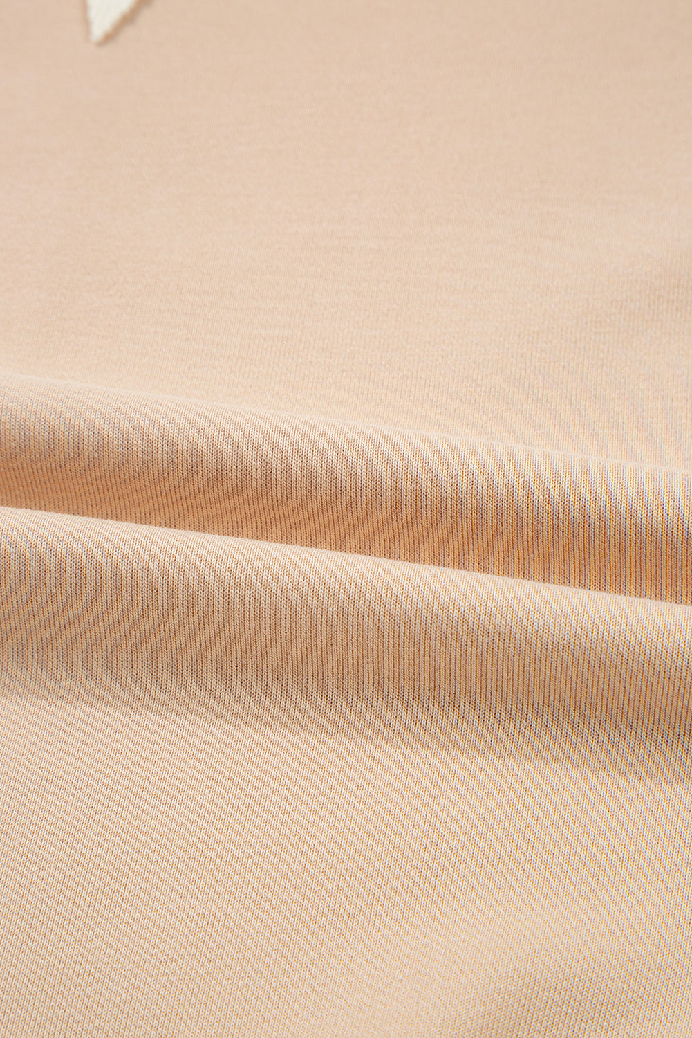 Light French Beige Colorblock Waffle Knit Patchwork Sweatshirt featuring boutique-style details and relaxed everyday fit