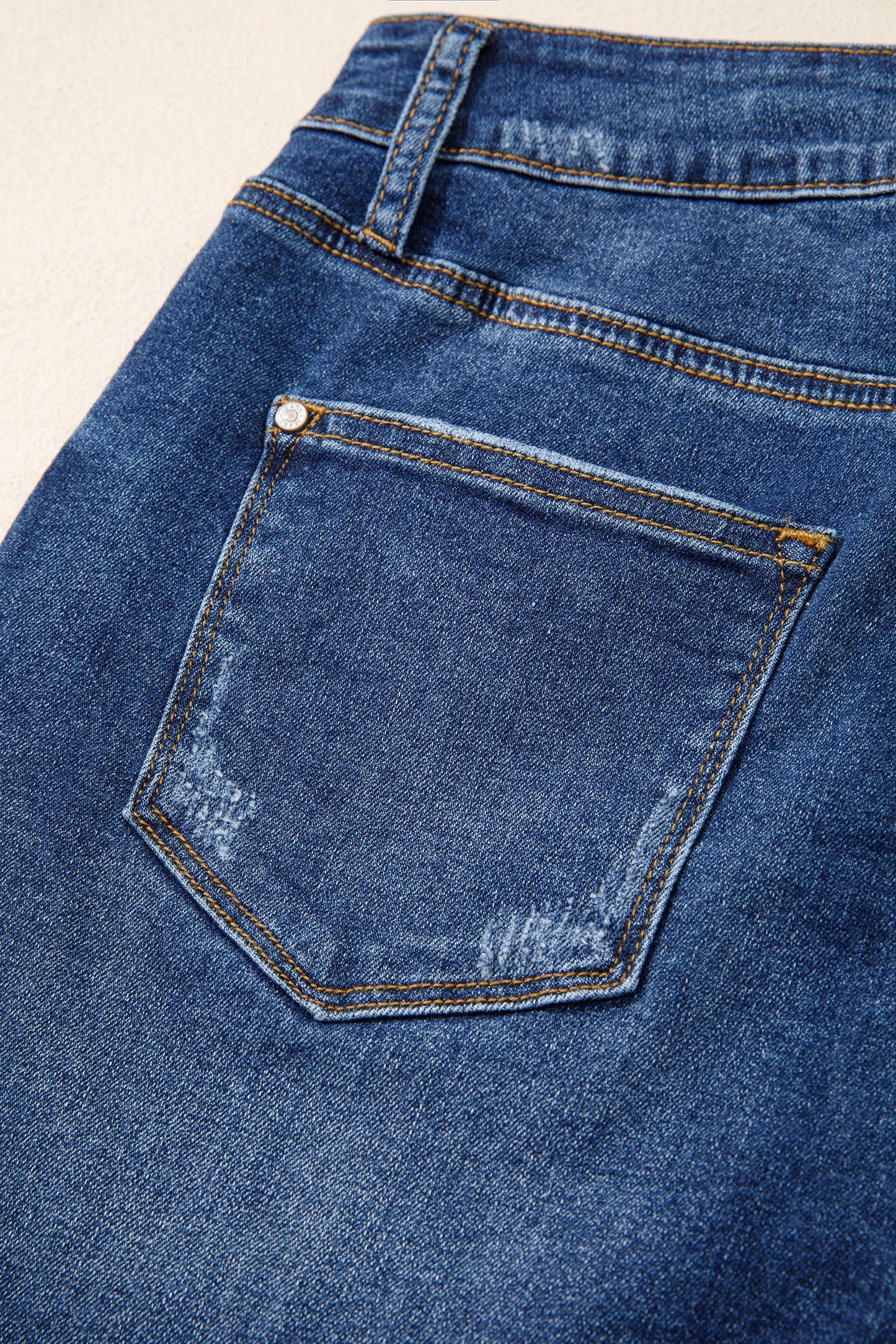Holland Distressed High Waist Denim Shorts in Sail Blue | Mollie Mae Boutique