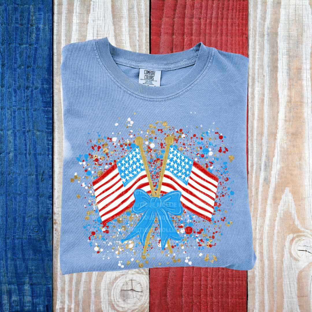 Patriotic Flag Paint Splatter Tee