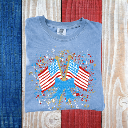 Patriotic Flag Paint Splatter Tee