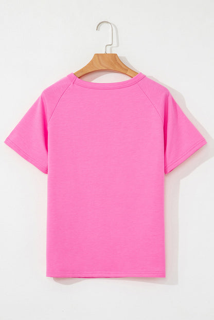 multiple colors Stripe Patch Front Short Sleeve Tee with a striped patch detail and an easy short-sleeve fit, boutique fashion