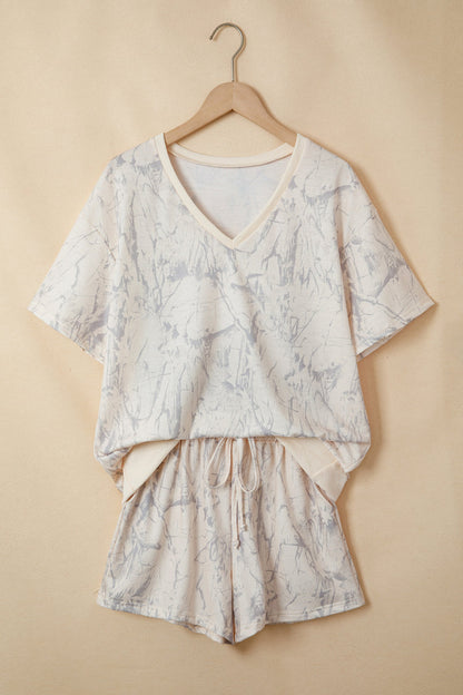 Camo V-Neck Loose Tee & Drawstring Shorts Set Pretty Bash women's boutique top from Mollie Mae Boutique