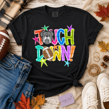 Bulldogs Bright Touchdown Football Graphic Tee