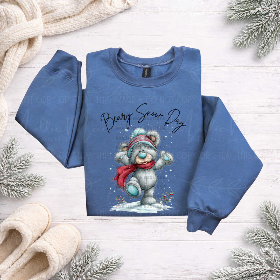 Beary Snow Day Graphic Sweatshirt