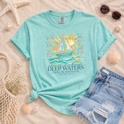 Deep Waters Christian Coastal Graphic Tee