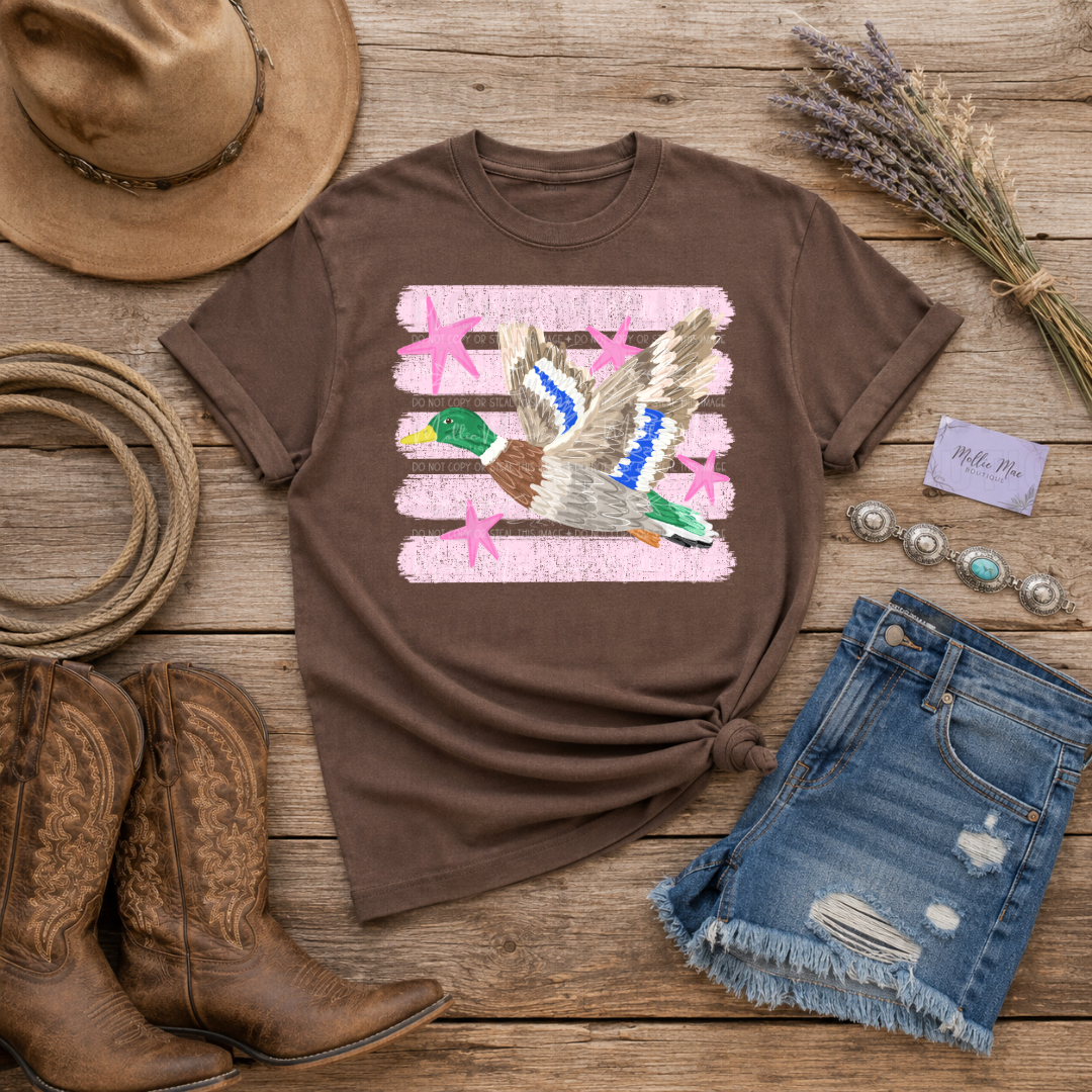 Pink Skies Mallard Graphic Tee