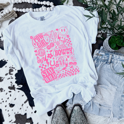 Cowgirl Collage Graphic Tee