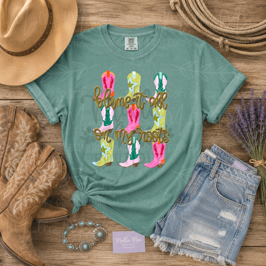 Blame It on My Roots Western Graphic Tee