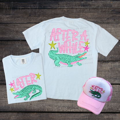 Later Gator Afterwhile Crocodile Coastal Stripe Graphic Tee