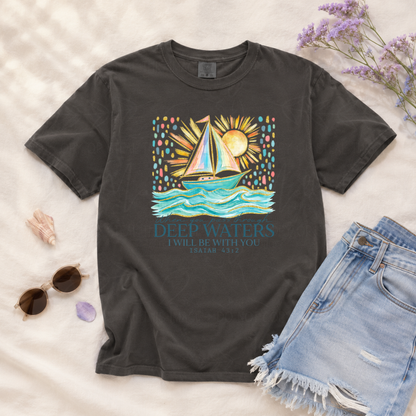 Deep Waters Christian Coastal Graphic Tee