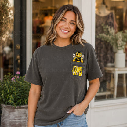 Fairview Yellow Jackets Pocket Peeker Graphic T-Shirt)