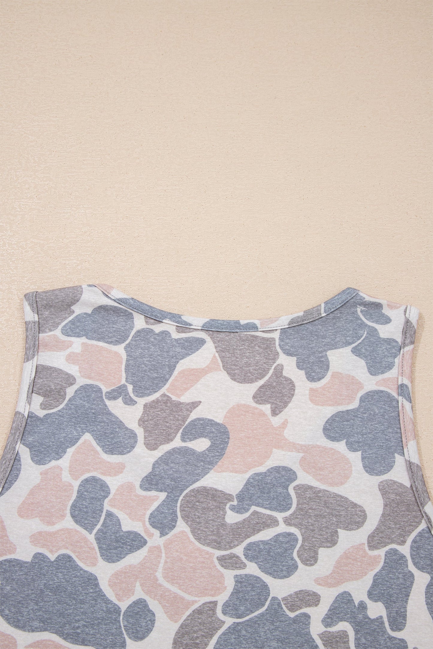 Multicolour Multicolor retro camo oversized tank top with relaxed fit and casual boutique summer style