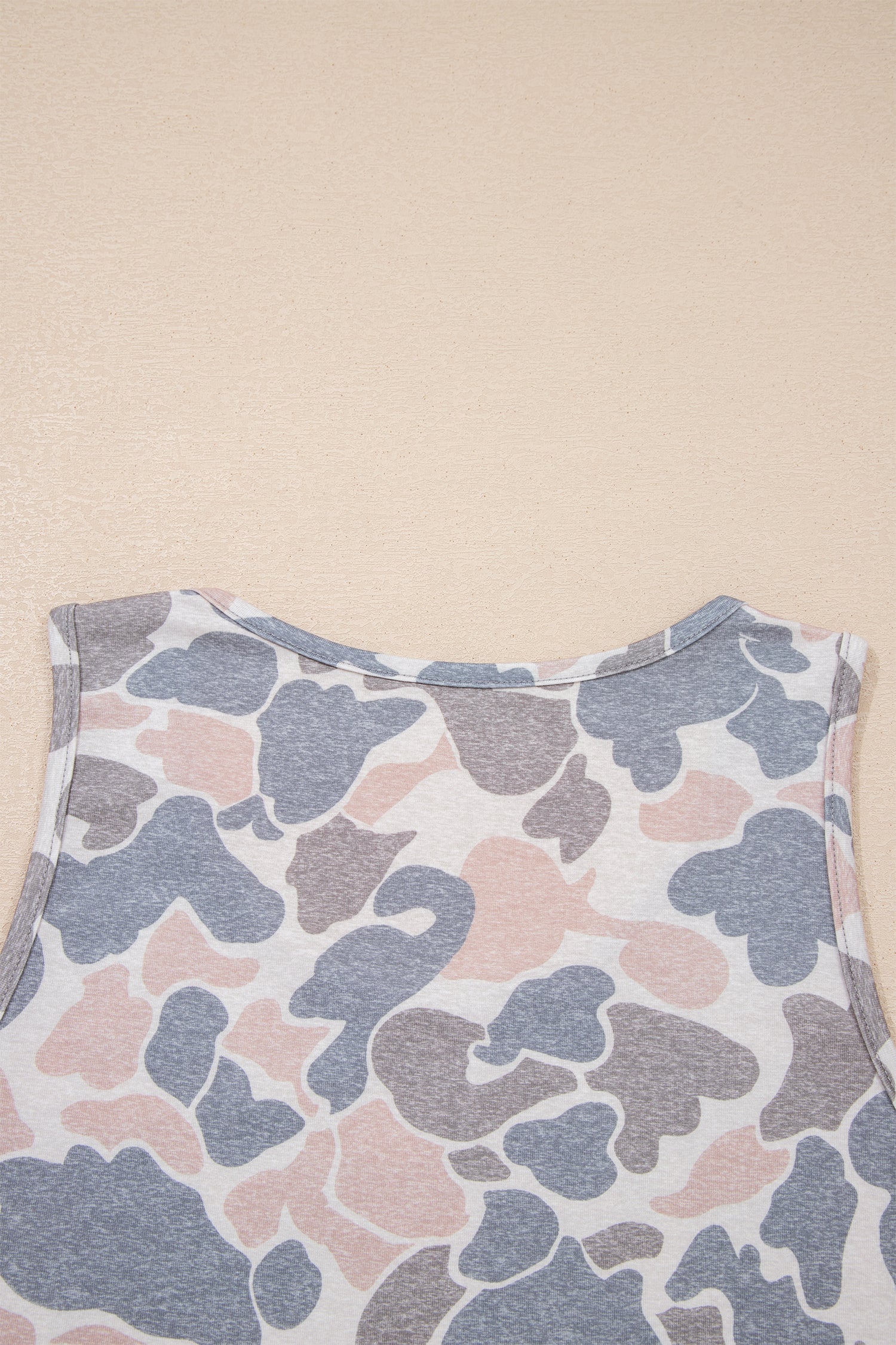 Multicolour Multicolor retro camo oversized tank top with relaxed fit and casual boutique summer style