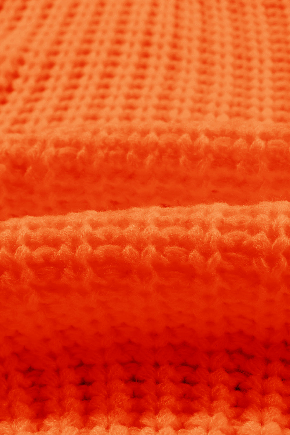 Orange orange chunky ribbed knit crew neck sweater with boutique fashion styling