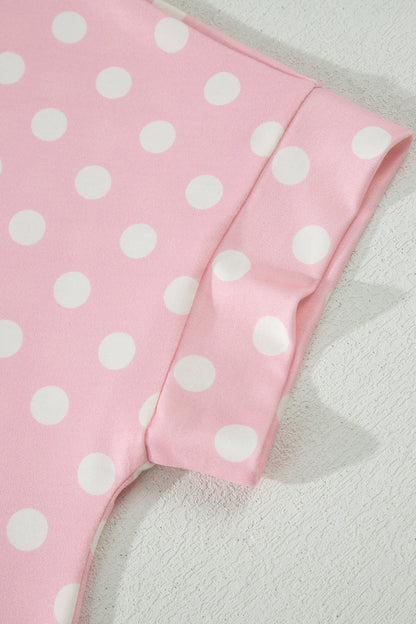 Polka Dot Mock Neck Top & Pants Set