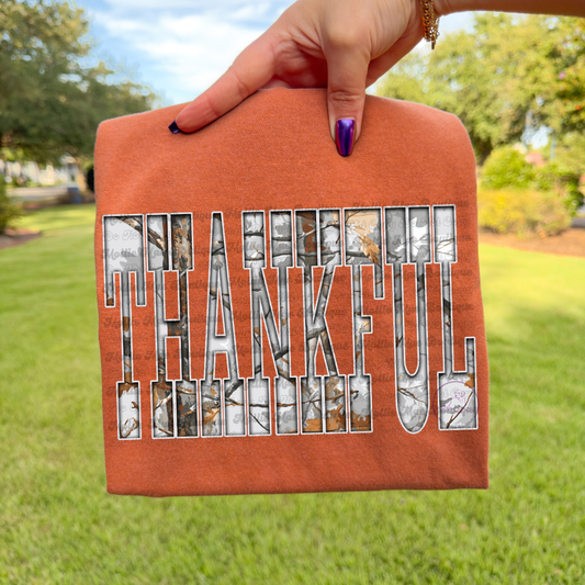 Thankful Grey Camo Tee
