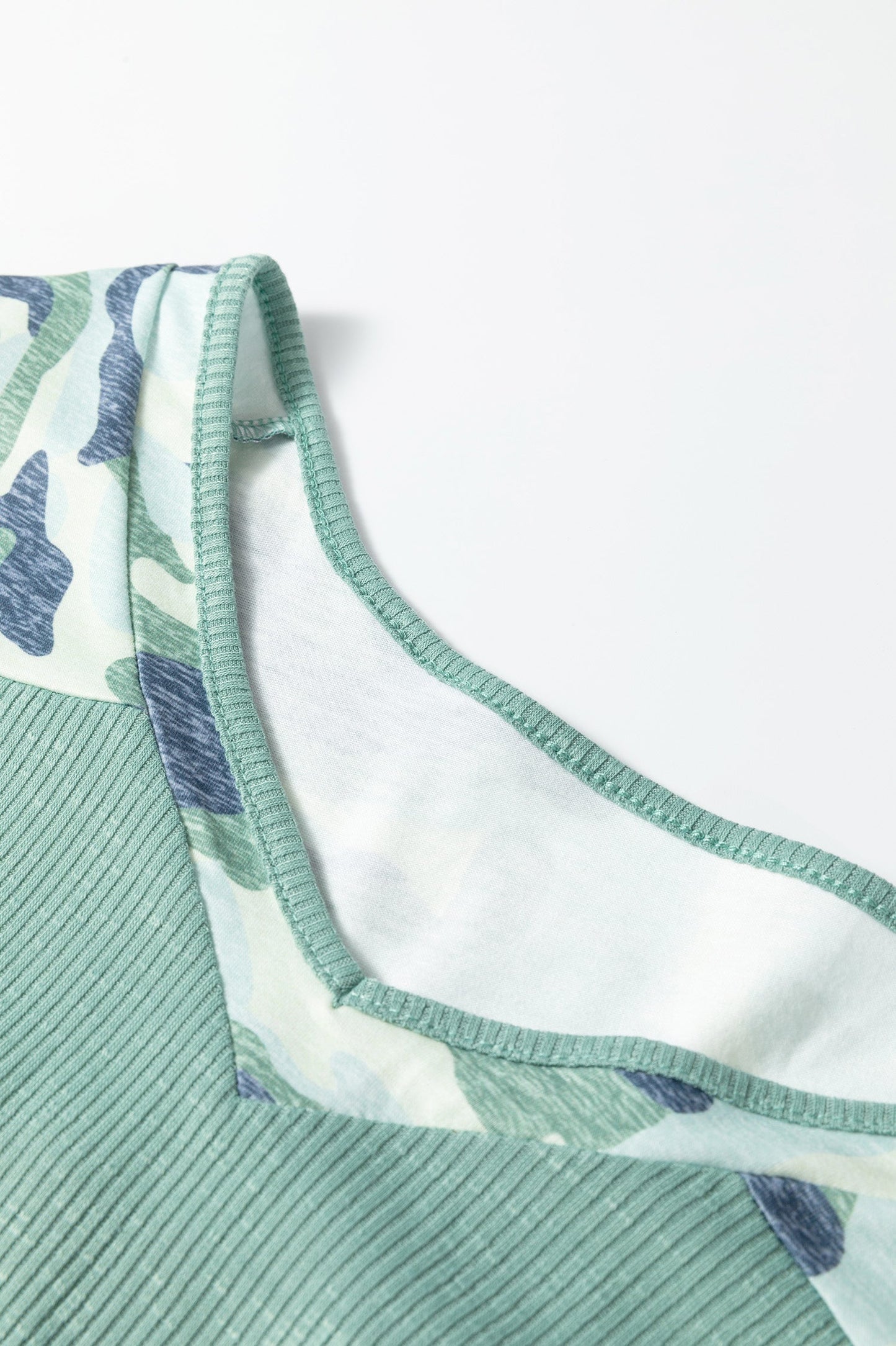 Mazie Mist Ribbed Patchwork PLUS Tee boutique clothing from Mollie Mae Boutique