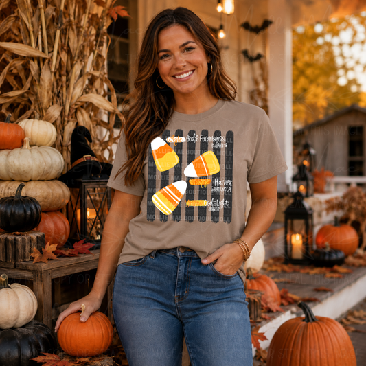 Faith Candy Corn Fall Graphic Tee