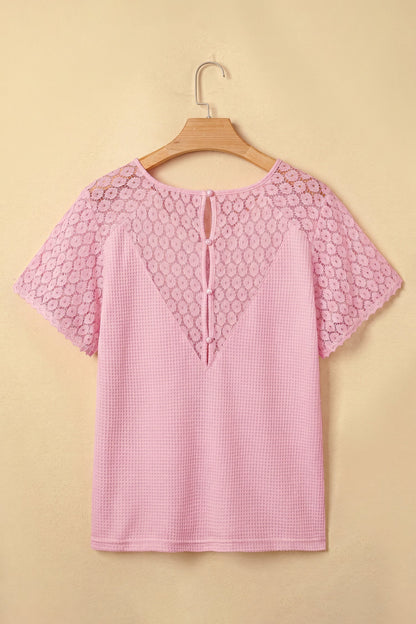 Nyomi Cutout Waffle Knit Blouse