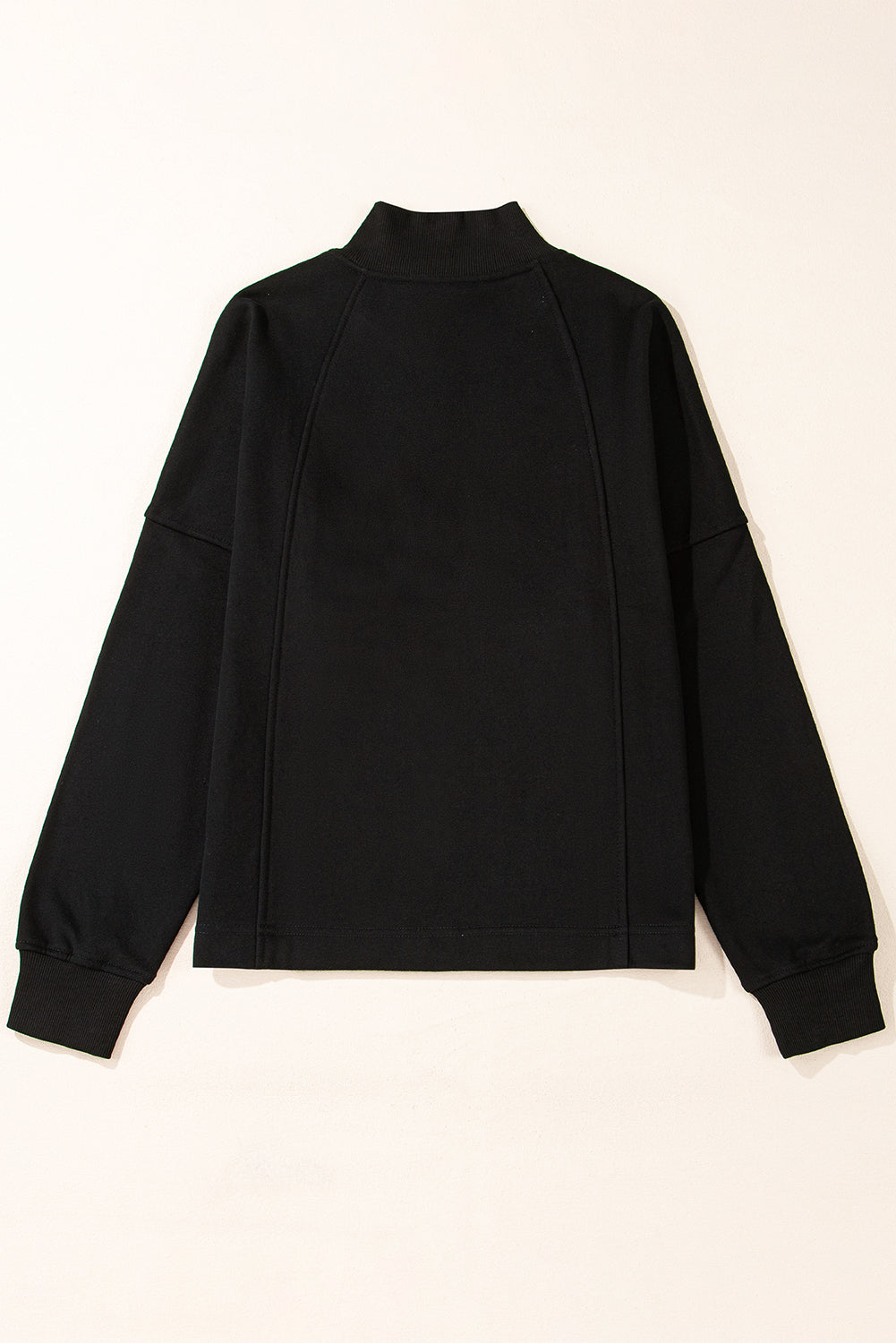 fuchsia zip neck drop shoulder relaxed boutique sweatshirt
