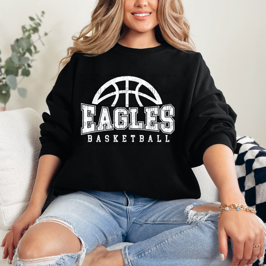 Eagles Basketball - Black - White Image