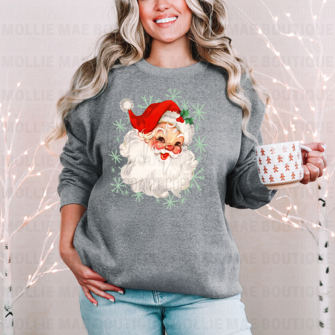 Vintage Santa Snowflakes Christmas Sweatshirt