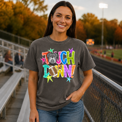 Bulldogs Bright Touchdown Football Graphic Tee