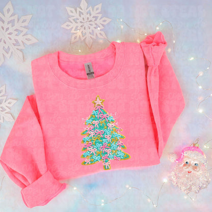 Faux Knit O Bow’tiful Tree Graphic Sweatshirt