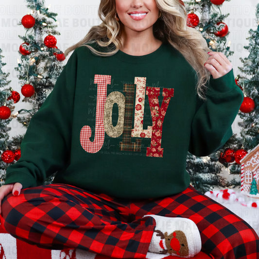 Jolly Patchwork Christmas Sweatshirt