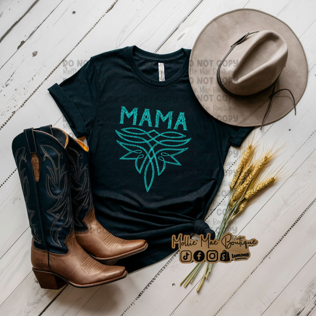 Mama Turquoise Boot Stitch