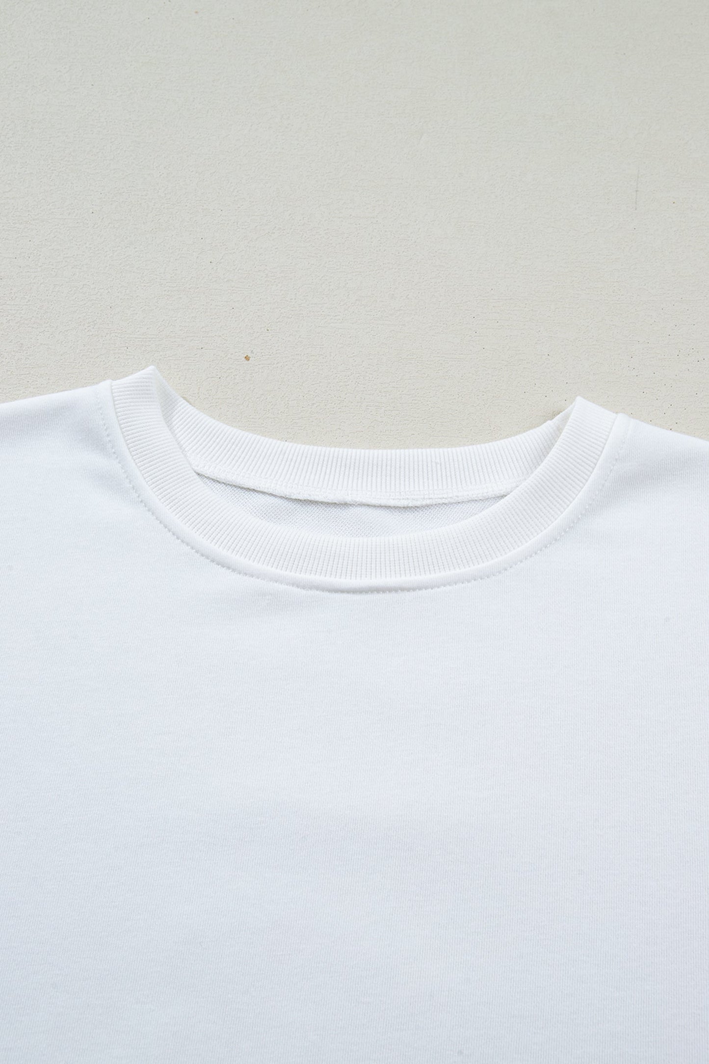 White Solid Drop Shoulder Long Sleeve Top featuring boutique-style details and relaxed everyday fit