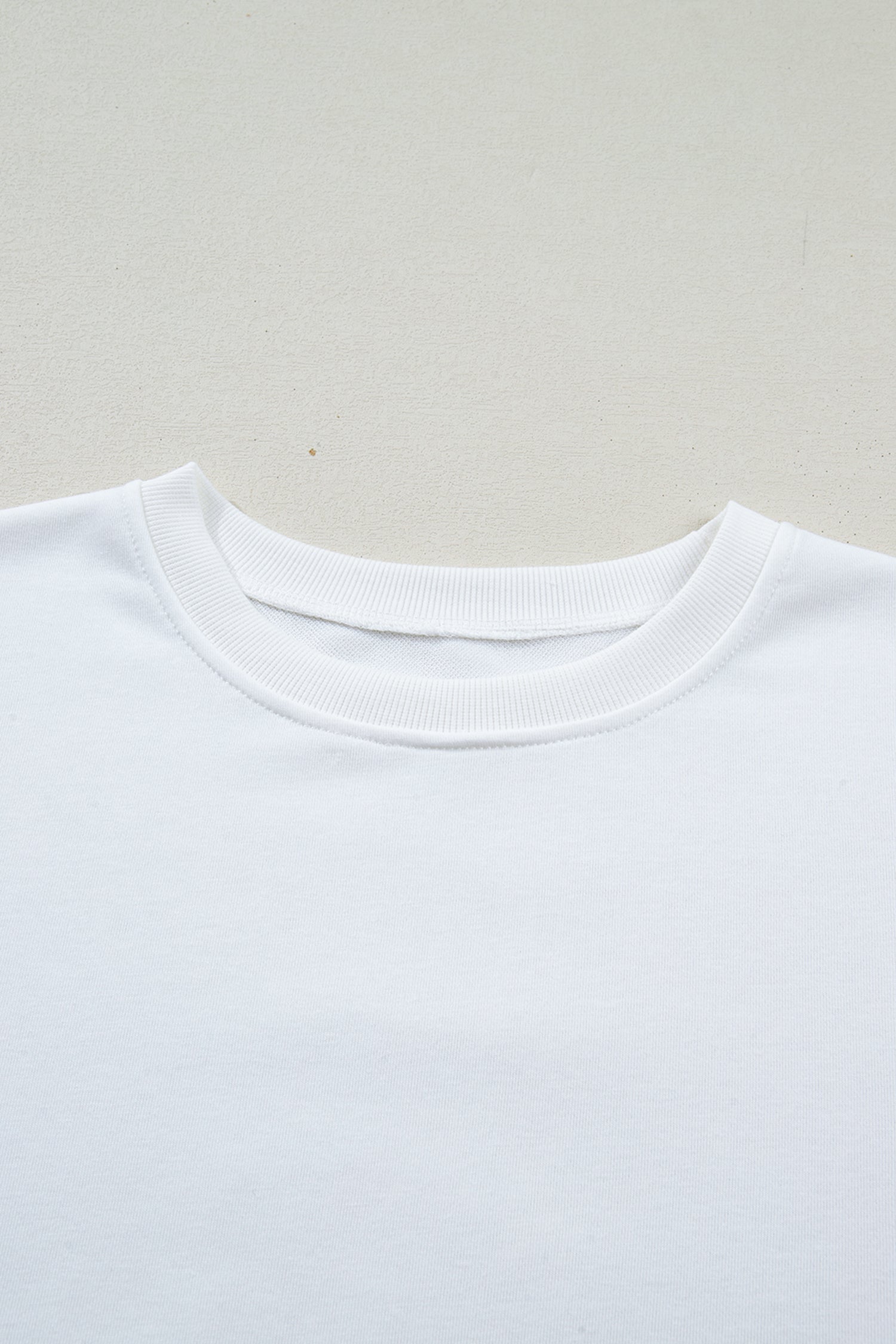 White Solid Drop Shoulder Long Sleeve Top featuring boutique-style details and relaxed everyday fit