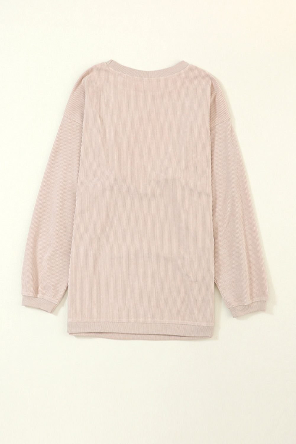 Festival Fuchsia ribbed corduroy oversized long sleeve sweatshirt with cozy boutique styling