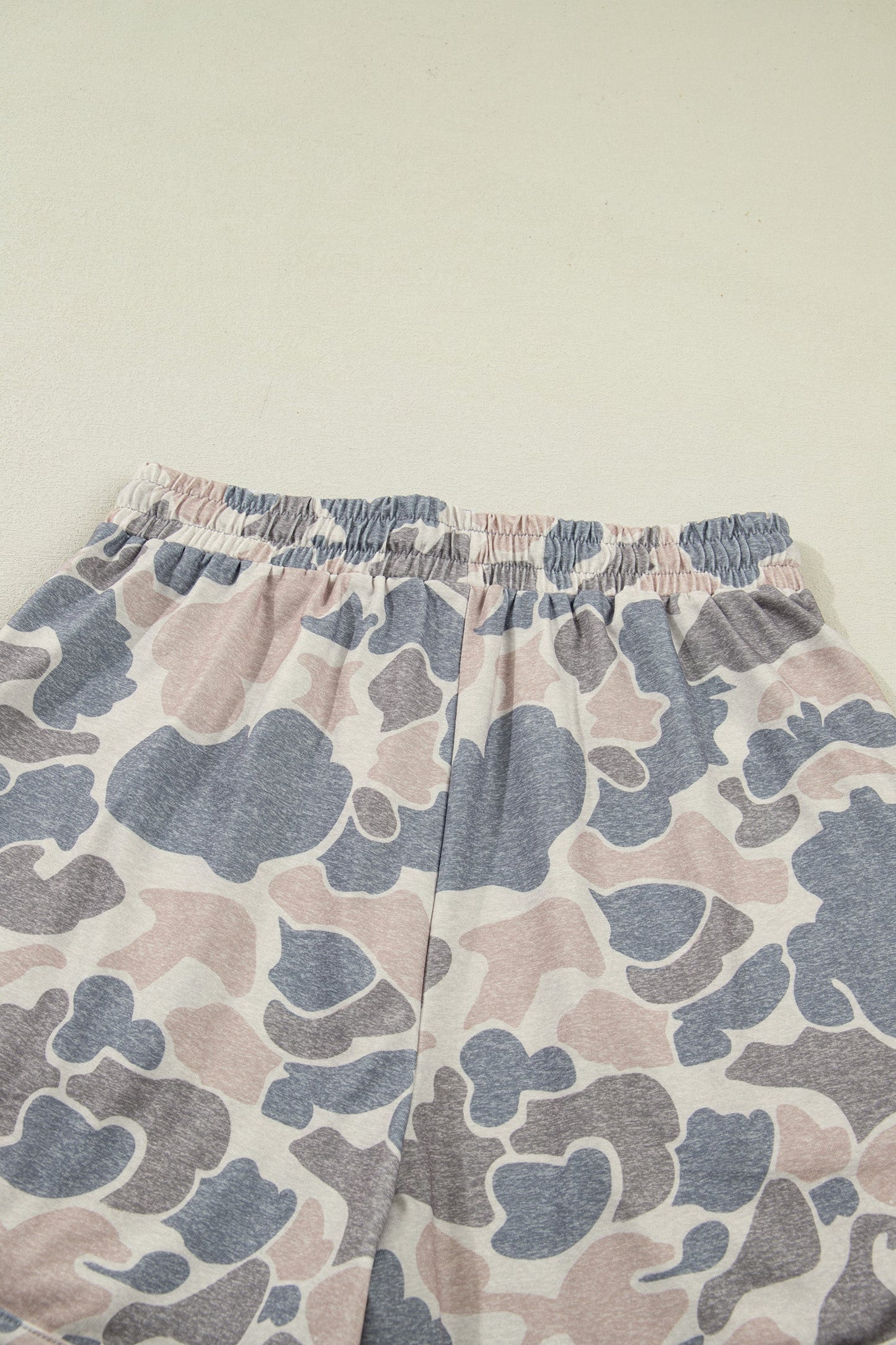 Multicolour Mya multicolor camo tee and shorts set with loose fit, elastic waist shorts, and relaxed boutique loungewear style
