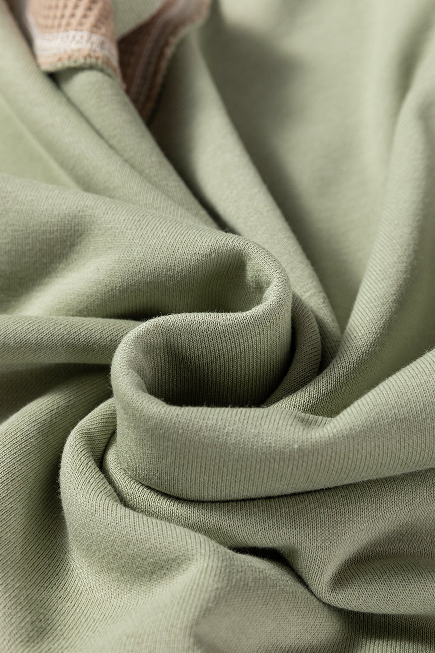 Light Pink, Wild Wind and Smoke Green colorblock waffle knit reverse seam oversized sweatshirt with boutique fashion styling