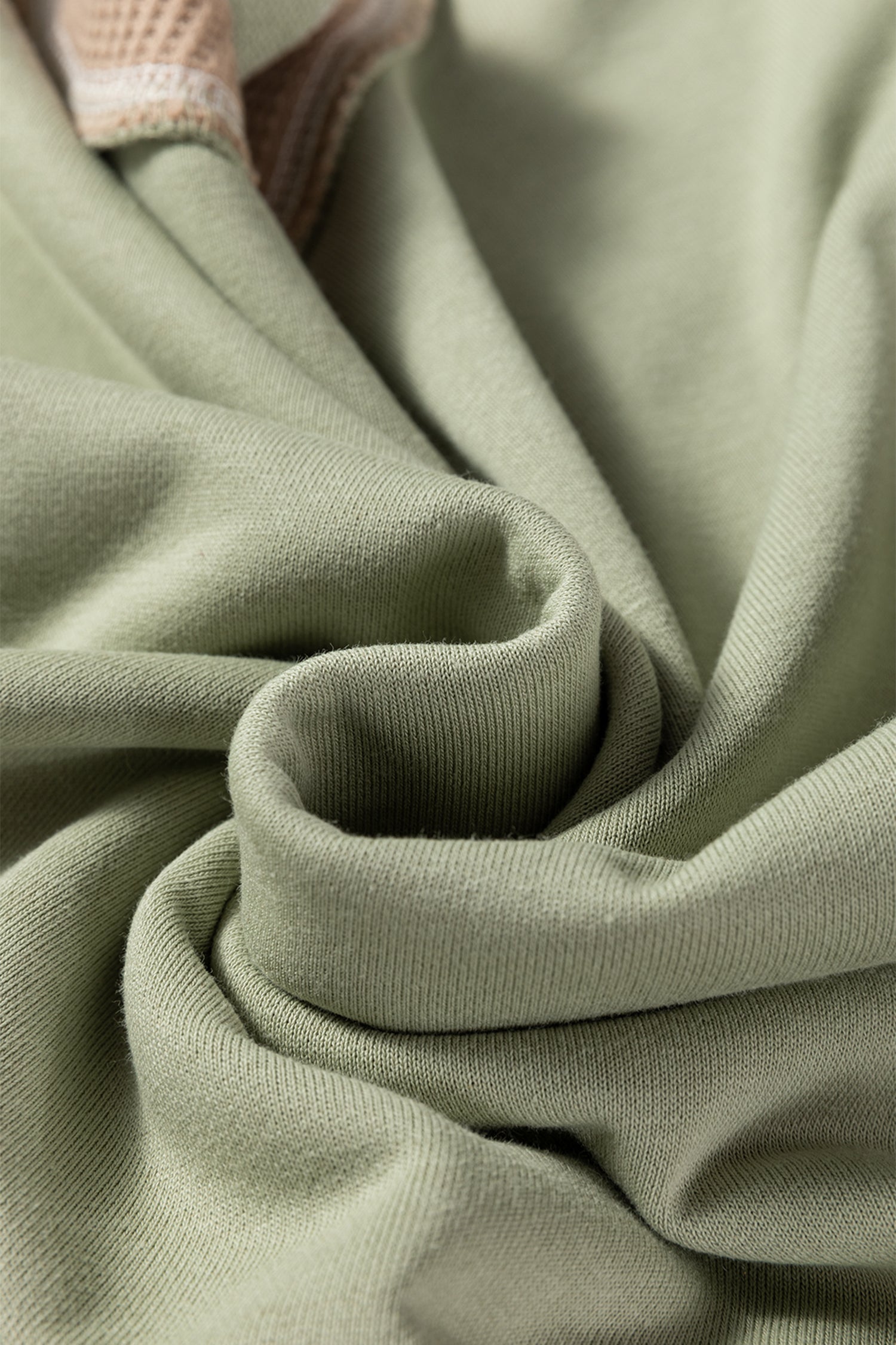 Light Pink, Wild Wind and Smoke Green colorblock waffle knit reverse seam oversized sweatshirt with boutique fashion styling